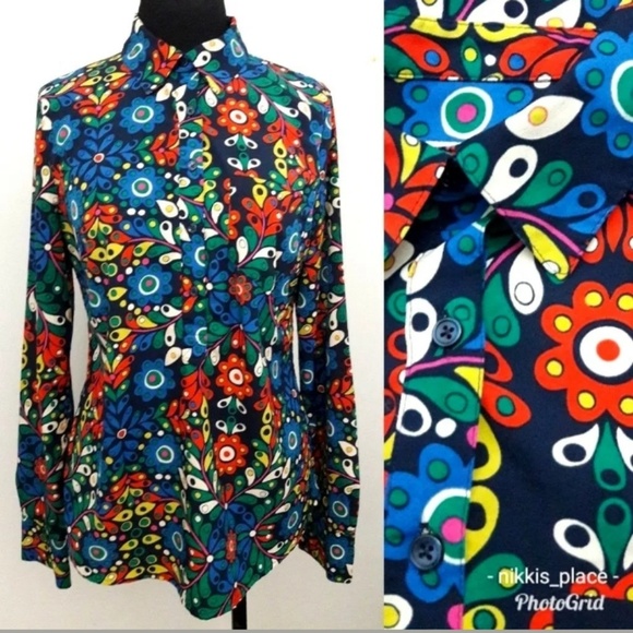 Merona Tops - 🦋 Merona Multi-color Floral Blouse Size Medium